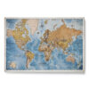 Push Pin World Map Blue and Brown
